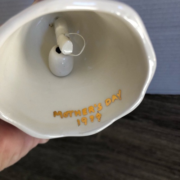 Vtg Ceramic Bell with Rose Design - Picture 7 of 11